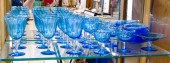 28pc Steuben Celeste Blue Glass Stemware