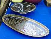 2pc Brown Studio Pottery Bowl and Platter