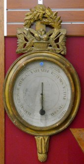 Antique French Gilt Wall Barometer 35x17