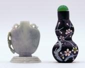 Box 2pc Chinese Jade & Peking Glass