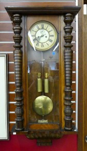 Antique Urania Geman Walnut Wall Clock