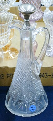 Antique Cut Glass Claret Jug with Sterling
