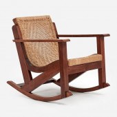 WOVEN CORD ROCKING CHAIR, MANNER OF
