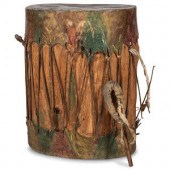 Pueblo Painted Drum, with Beater
early
