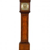 A Queen Anne Ash, Yew and Walnut Longcase
