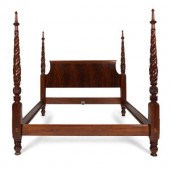An American Carved Mahogany Four Poster