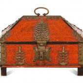 An Indian Painted Wood Table Casket
Early