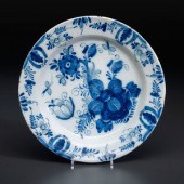 A Floral Decorated Delftware Charger
18th