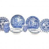 A Group of English Blue and White Porcelain