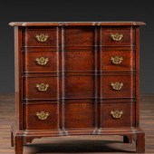 A Chippendale Style Mahogany Block-Front