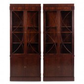 A Pair of Custom Walnut Bookcases
with