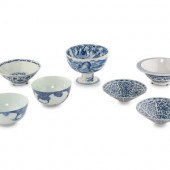 Seven Chinese Blue and White Porcelain