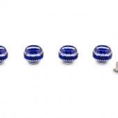 A Set of Four Modern Fabergé Blue Cut-to-Clear