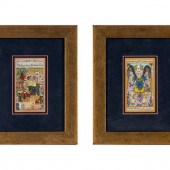 Two Persian Miniature Paintings 
each