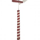 A Paint Decorated Wood Barber Pole with