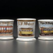 Three Trolley Car Operators Porcelain
