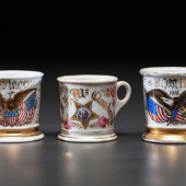 Three Veterans Porcelain Shaving Mugs
Late