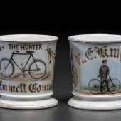Two Cyclists Porcelain Shaving Mugs