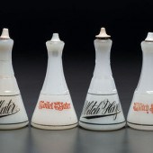 Four Milk Glass Barber Bottles with