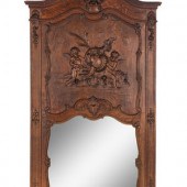 A French Carved Oak Trumeau Mirror
19th/20th