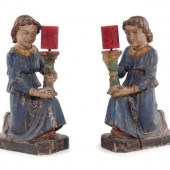 A Pair of Italian Carved and Polychrome