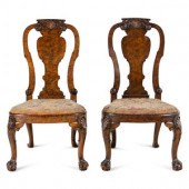 A Pair of George II Burlwood Side Chairs
Mid-18th