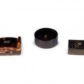 Three English Tortoise Shell Pill Boxes
comprising