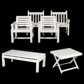 A SUITE OF SIX HANDCRAFTED OUTDOOR FURNITURE