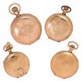 A GROUP OF GOLD-FILLED POCKET WATCHES