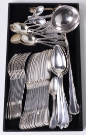 A LOT OF EUROPEAN SILVER AND PLATE UTENSILS