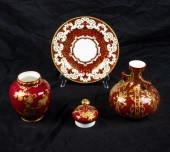 A GROUP OF ROYAL CROWN DERBY RAISED