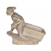 A FRENCH TERRACOTTA FIGURAL JARDINIERE