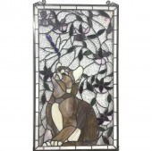 A CONTEMPORARY STAINED GLASS PANEL OF