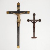 (2) LARGE CONTINENTAL CRUCIFIXES 19th