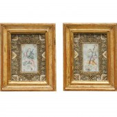 PAIR CONTINENTAL FRAMED RELIQUARIES