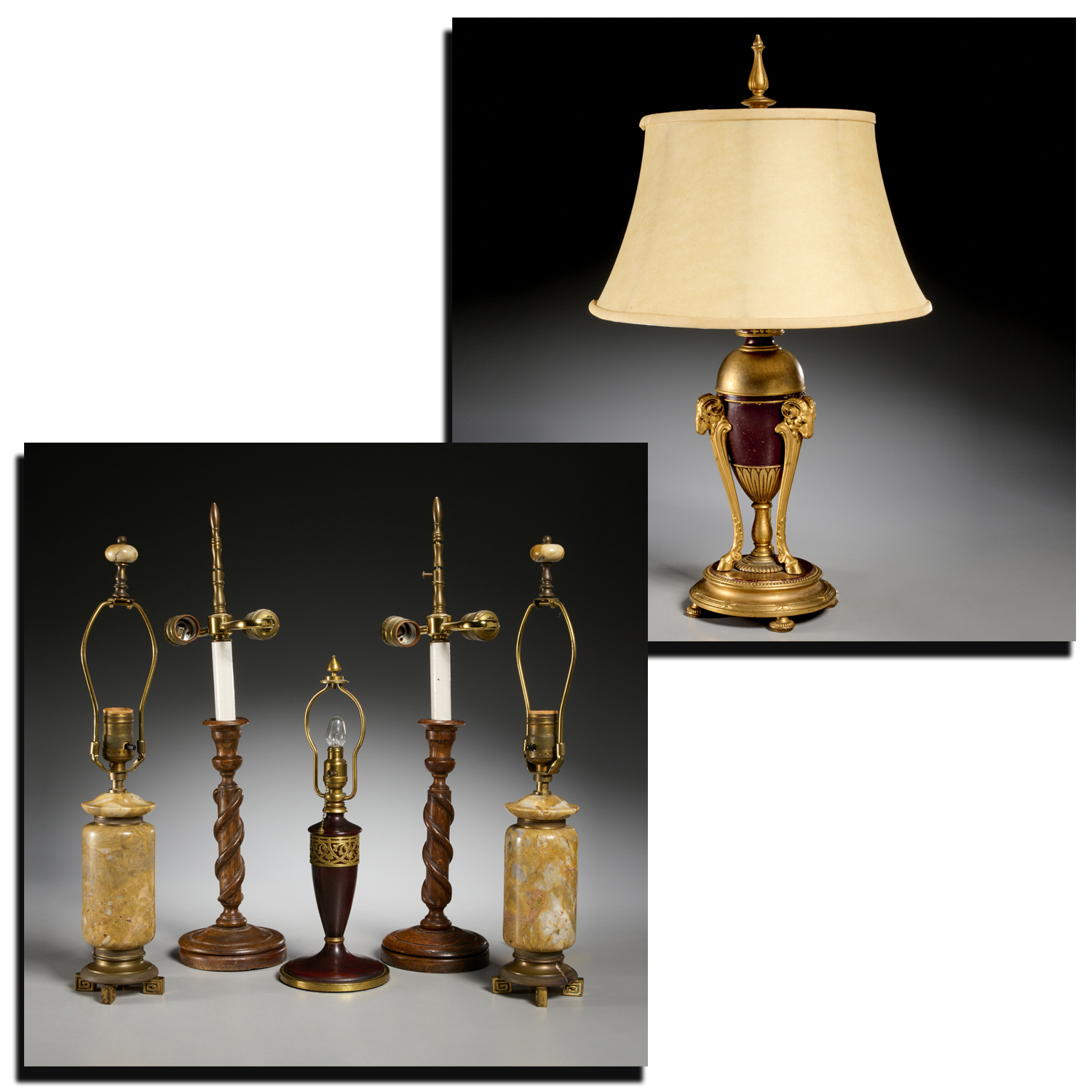 GROUP 6 TABLE LAMPS INCL PAIRPOINT 3ce5ce