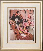 PETER MAX BROWN LADY LITHOGRAPH Peter