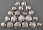 EARLY U.S. SILVER COIN MOUNTED BROOCHES,