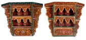 INDIAN PAINT DECORATED WALL SHELVES,