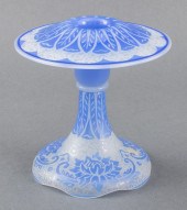 CARDER STEUBEN ETCHED GLASS CANDLESTICK