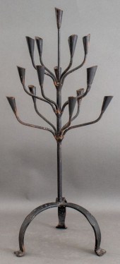 FORGED IRON 16 LIGHT CANDELABRA Forged
