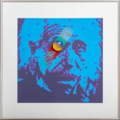 JAMES FAUST EINSTEIN ACRYLIC ON PAPER,