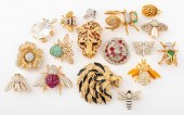 INSECT AND ANIMAL FORM COSTUME BROOCHES,