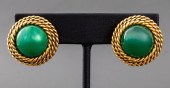 CHANEL VINTAGE GOLD-TONE ROPETWIST EARCLIPS,