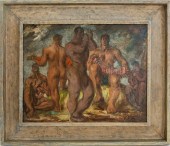 MALE NUDE GROUP PLAYING INSTRUMENTS