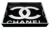 CHANEL STYLE GLAM FASHION BLACK LACQUERED