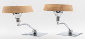 ART DECO CHROME TABLE LAMPS WITH LINEN