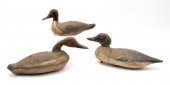 DUCK DECOYS (3), 1 CANVAS COVERED