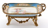 SEVRES PORCELAIN FIGURAL TRAY MOUNTED