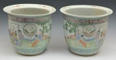 PAIR OF CHINESE FAMILLE ROSE JARDINIERE,